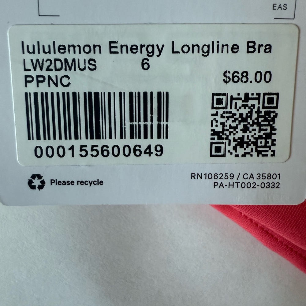 Lululemon size 6 Energy Sports Bra - Picture 5 of 5